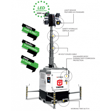 TRIME X-Hybrid 4x150W LED 9M гибридная осветительная мачта